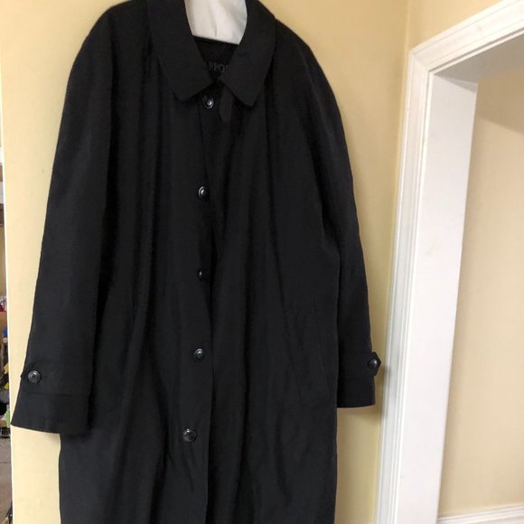 Stafford Men's Black Trench Coat.